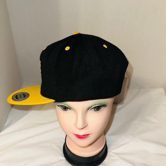 Sport-Tek Black and Yellow Snapback Hat - Picture 2 of 5